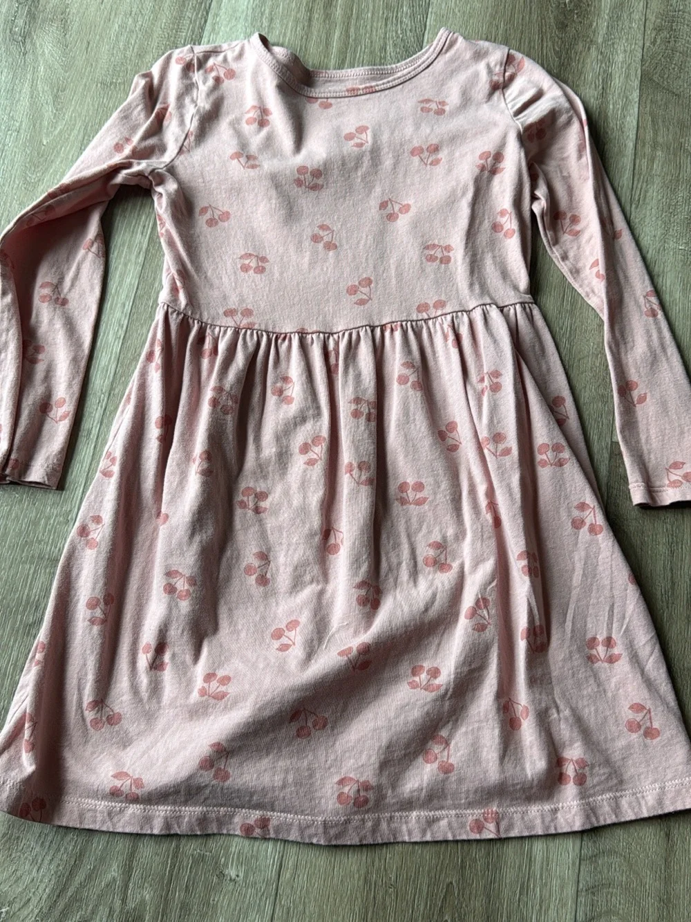 Carter's Light Pink Long-Sleeve Cherry Print Dress